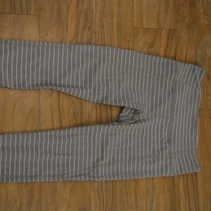 Athleta Striped 7/8 Tight Tan and White Leggings